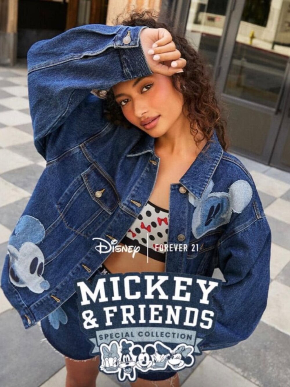 Forever 21 Disney Mickey Mouse Denim Jean Jacket Girls NWT